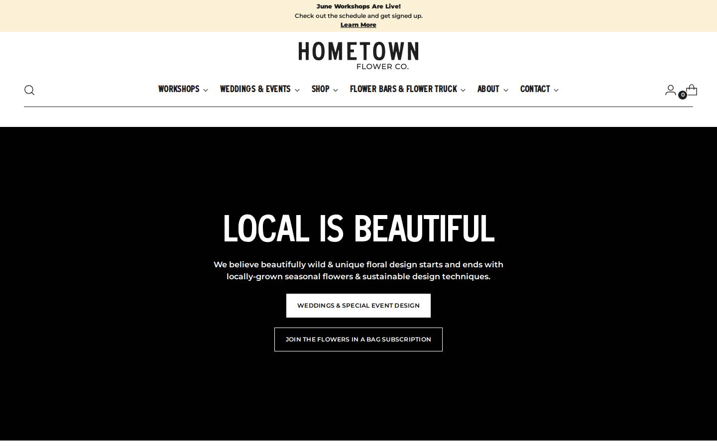 hometownflowerco.com homepage screenshot