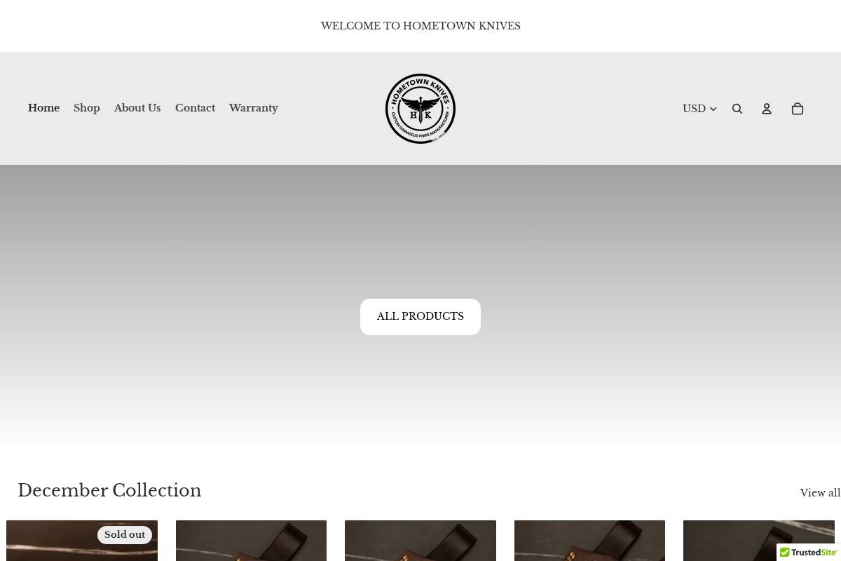 hometownknives.com homepage screenshot