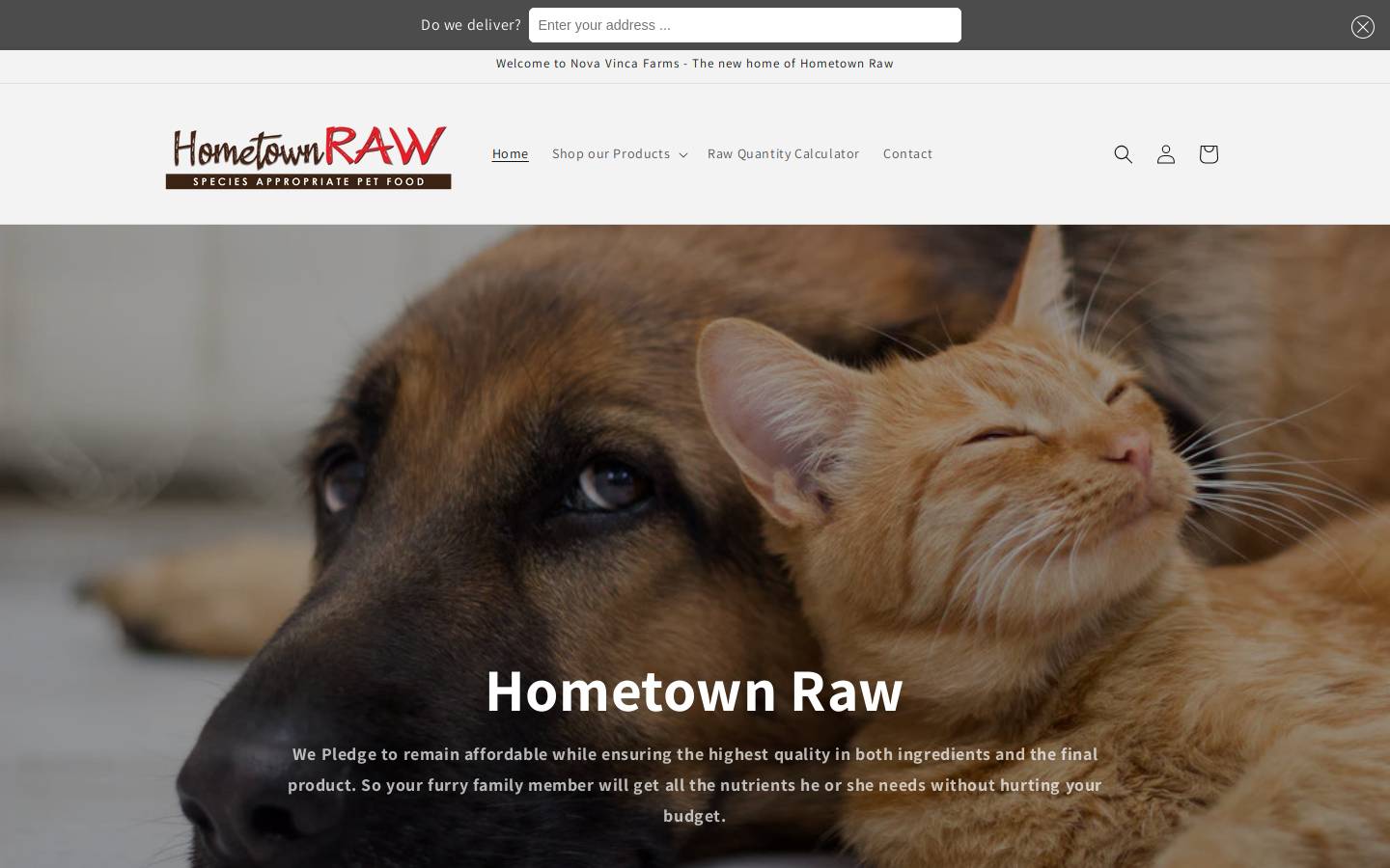 hometownraw.ca homepage screenshot
