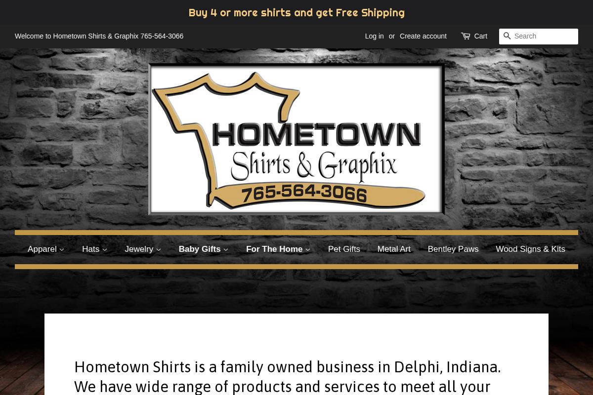 hometownshirts.com homepage screenshot