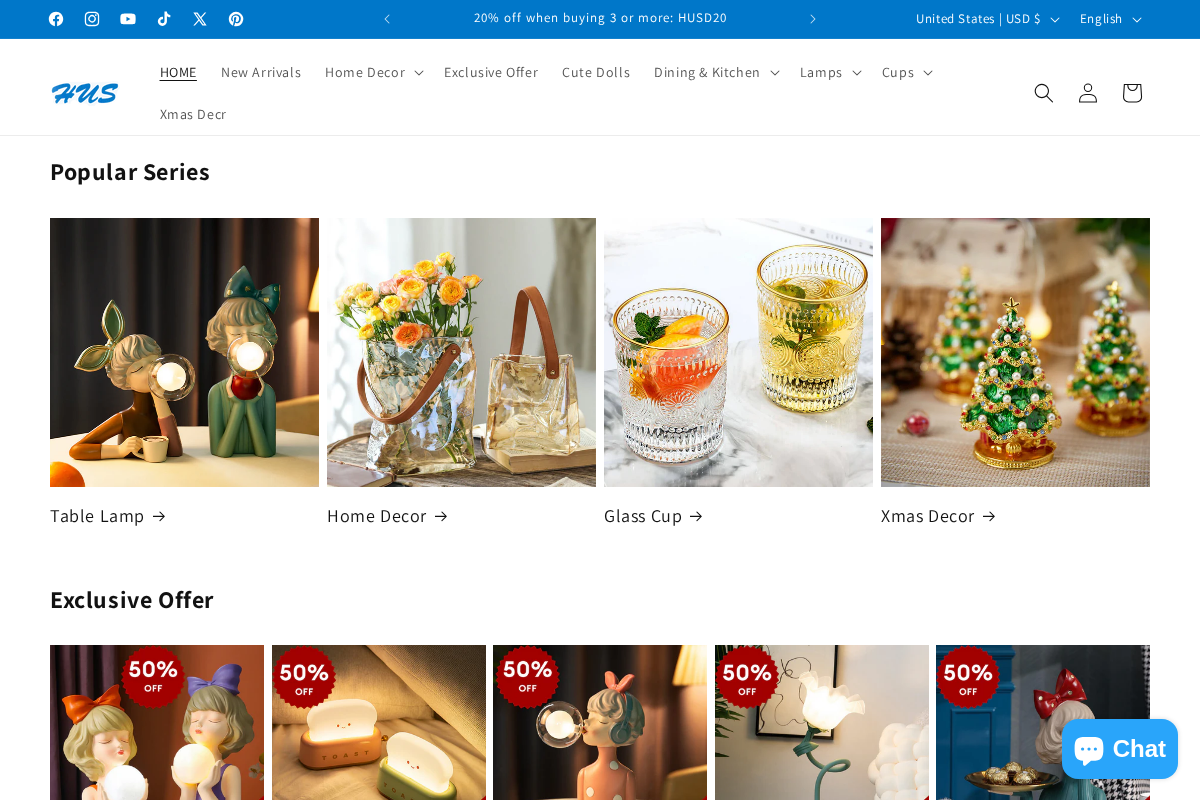 Homeushop homepage screenshot
