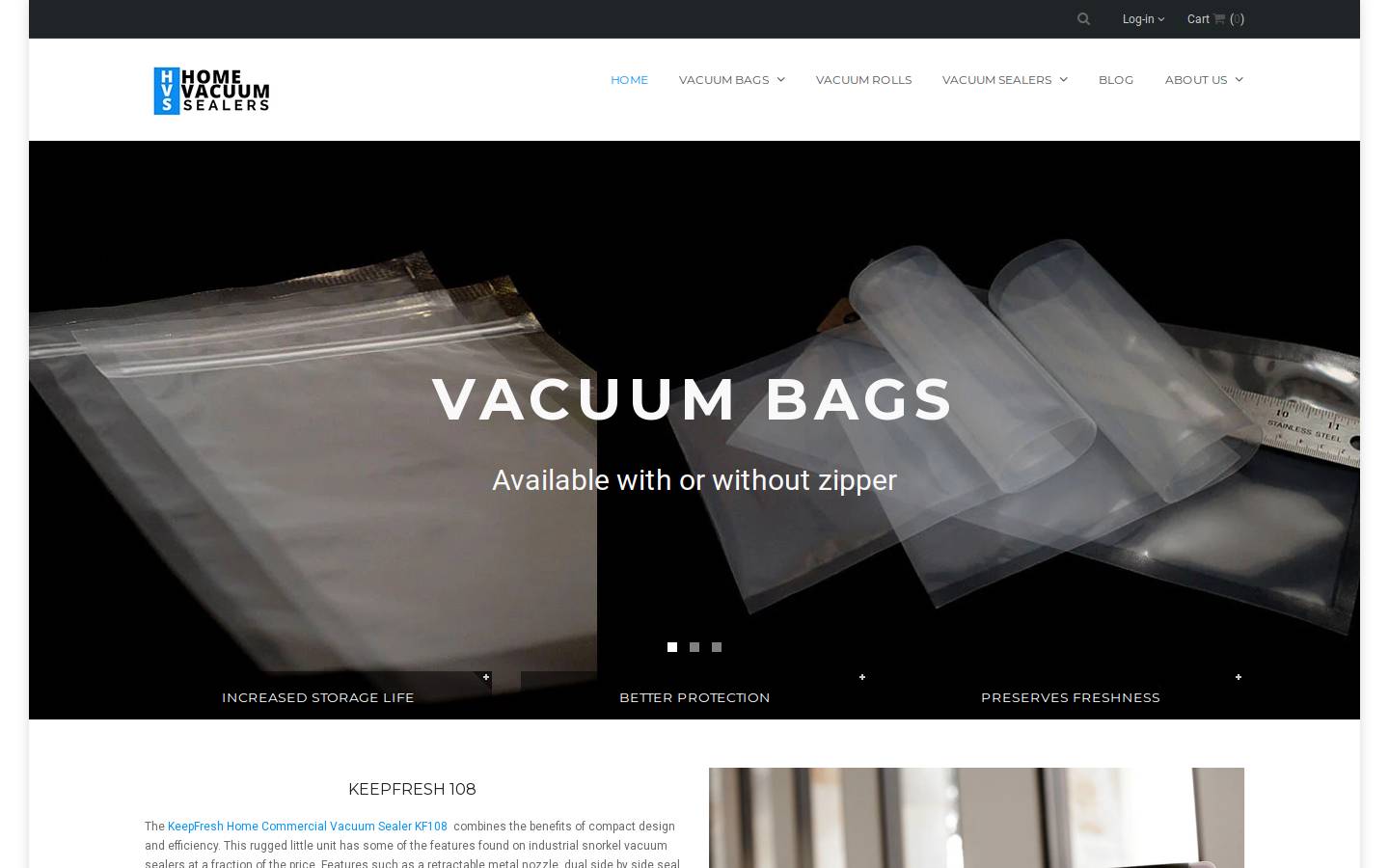 homevacuumsealers.com homepage screenshot
