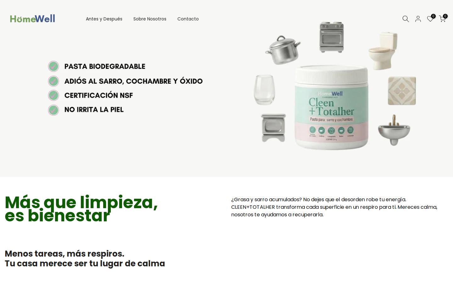 homewellmex.com homepage screenshot