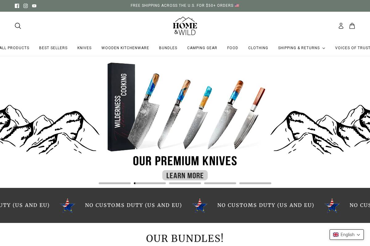 Homewild homepage screenshot