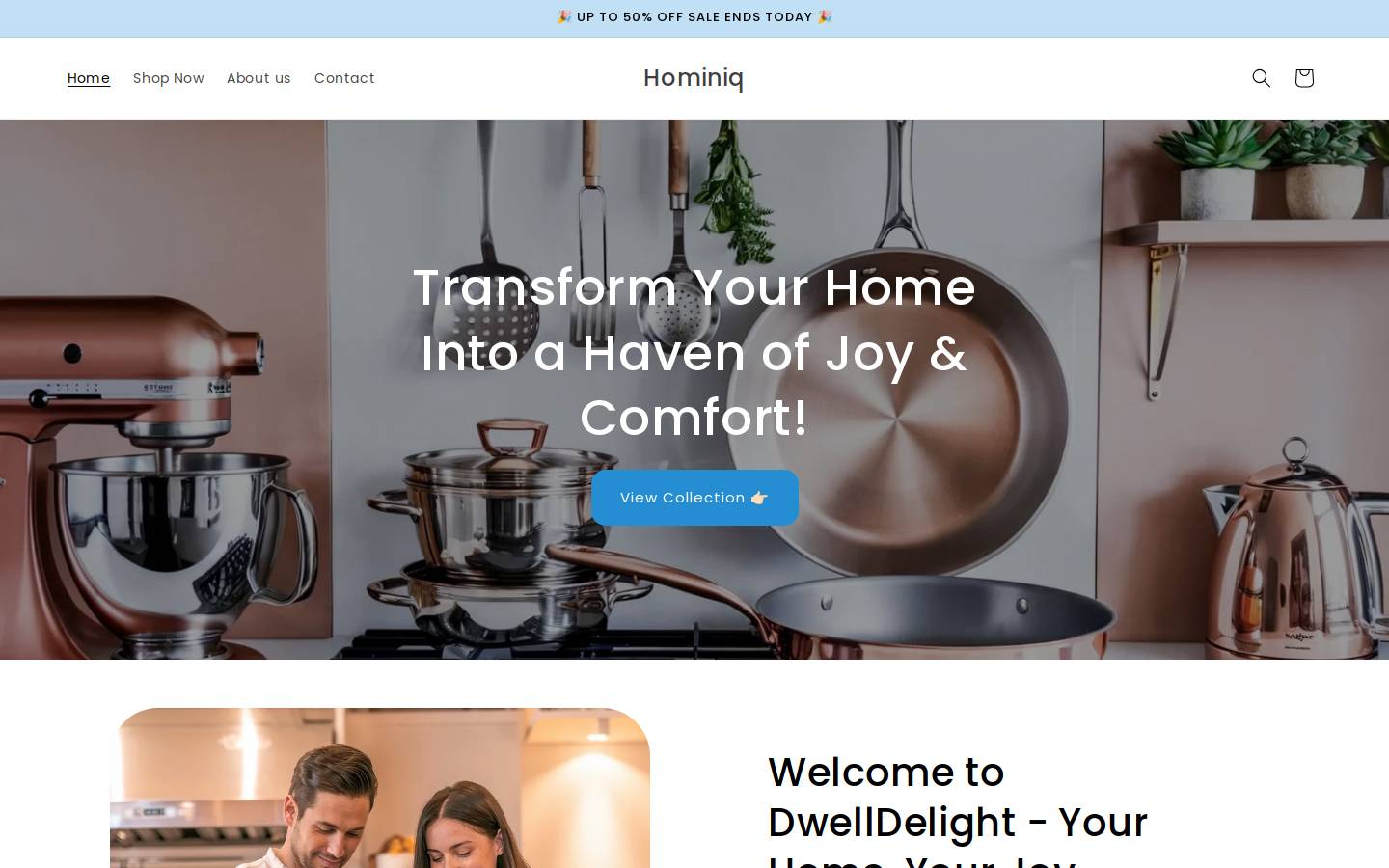 hominiq.com homepage screenshot