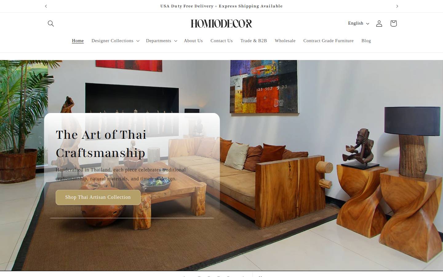 Homio Decor homepage screenshot