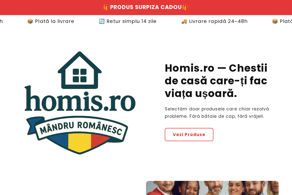 Homis homepage screenshot