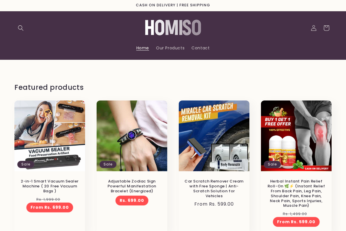Homiso homepage screenshot