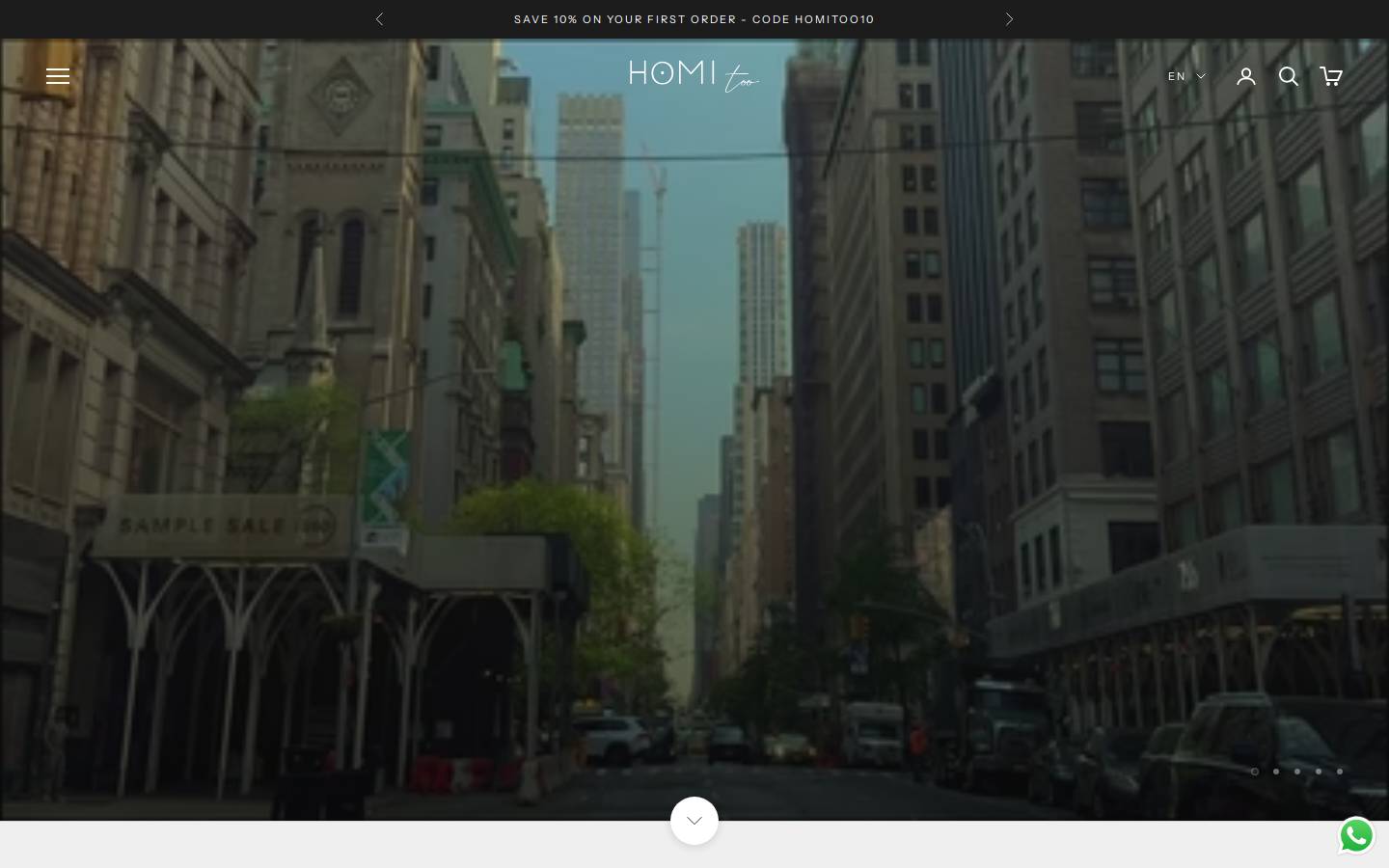 Homi Too homepage screenshot