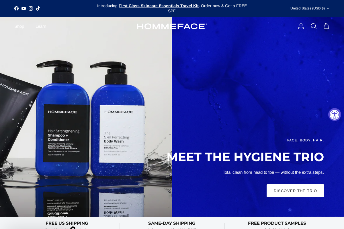 hommeface.com homepage screenshot