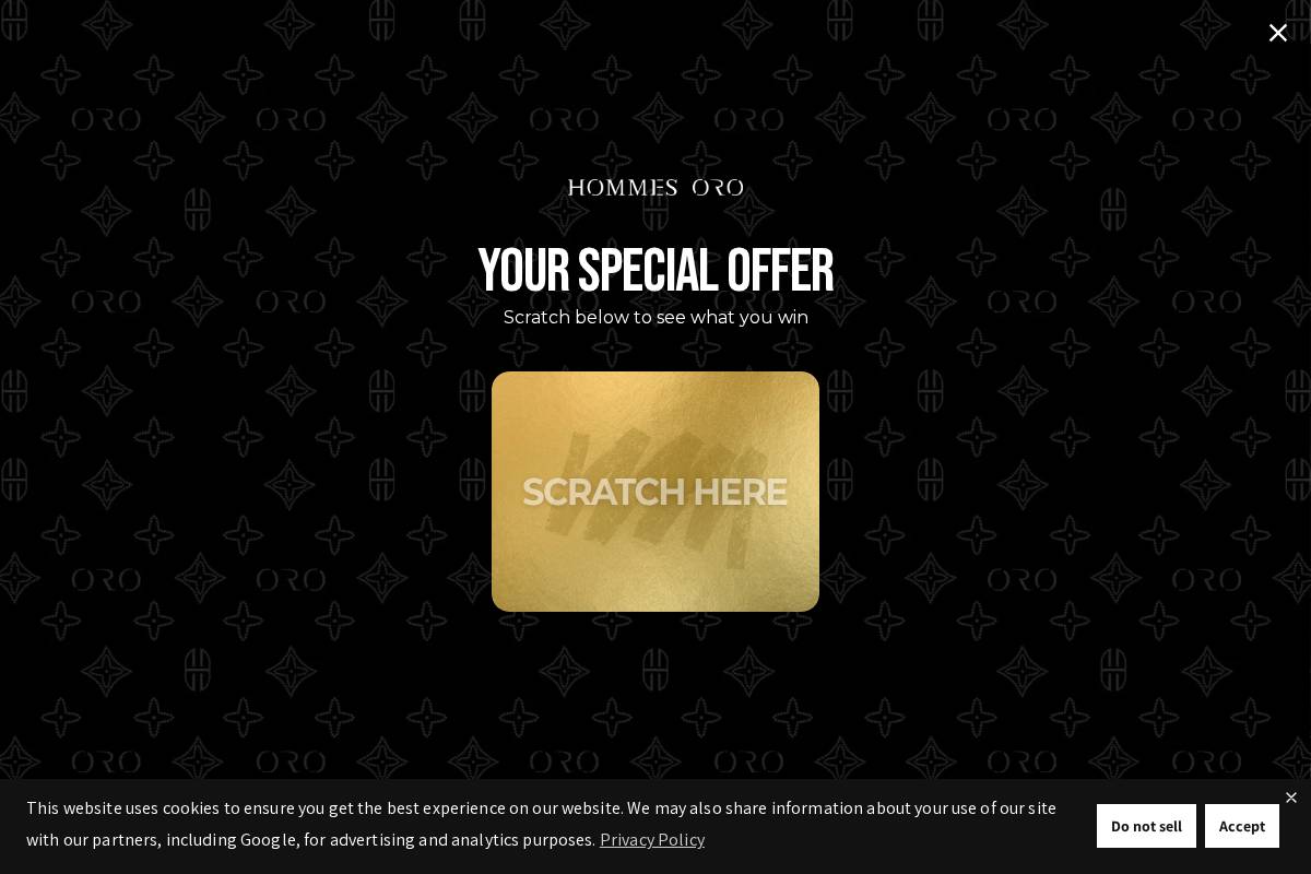 HOMMES ORO homepage screenshot