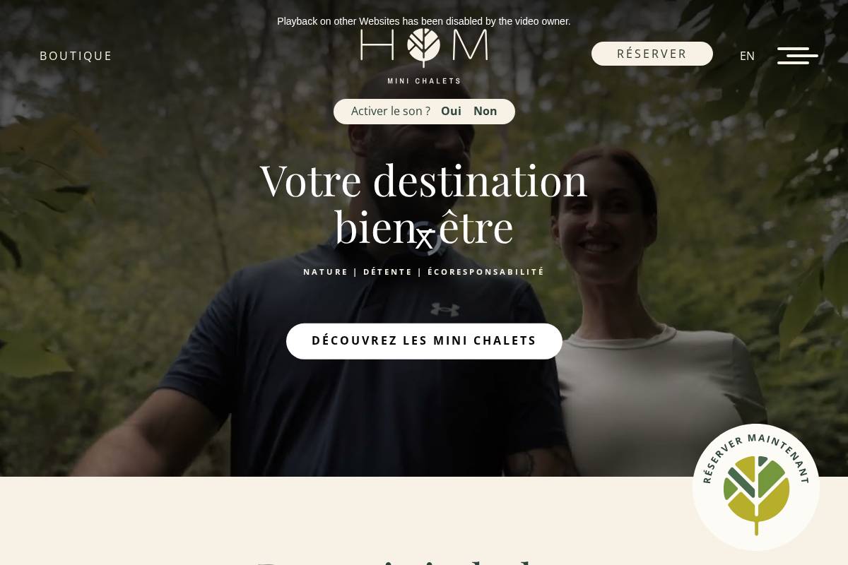 homminichalets.com homepage screenshot