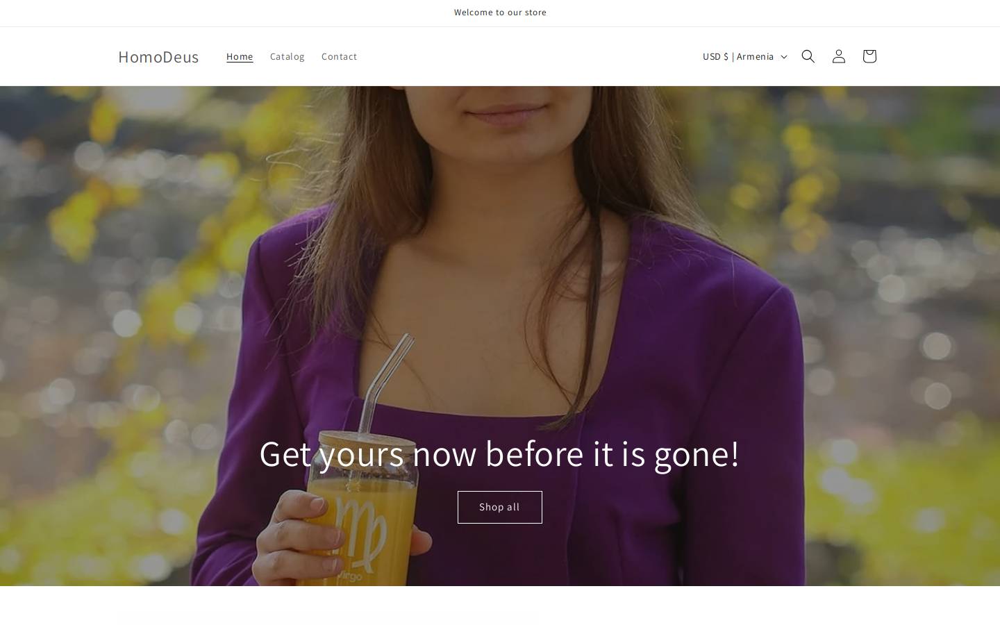 homodeusstore.com homepage screenshot