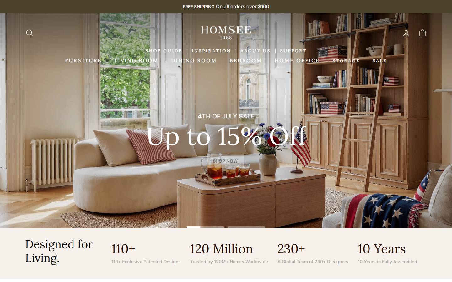 Homsee homepage screenshot