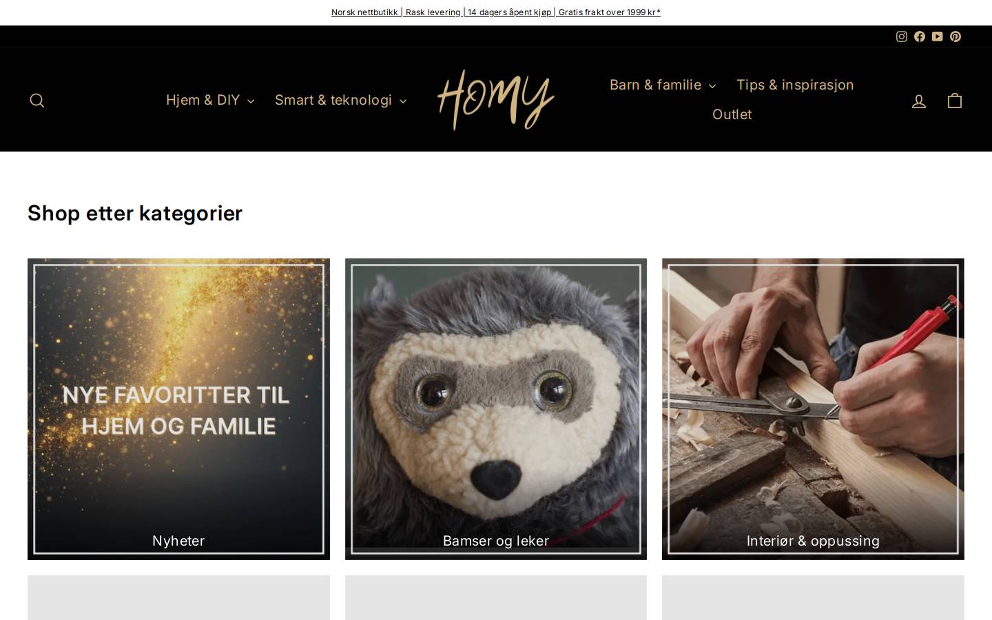 homy.no homepage screenshot