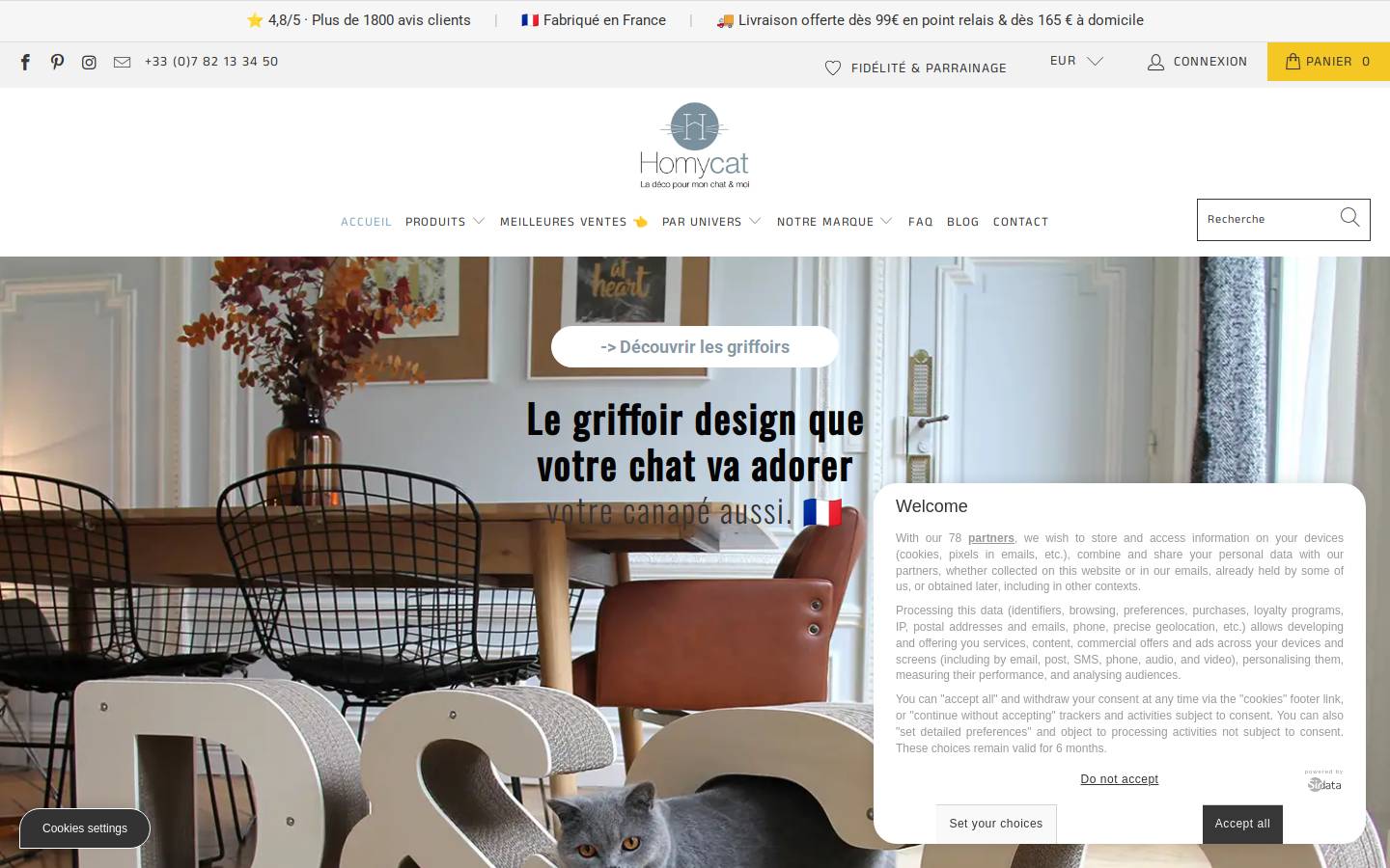 homycat.com homepage screenshot