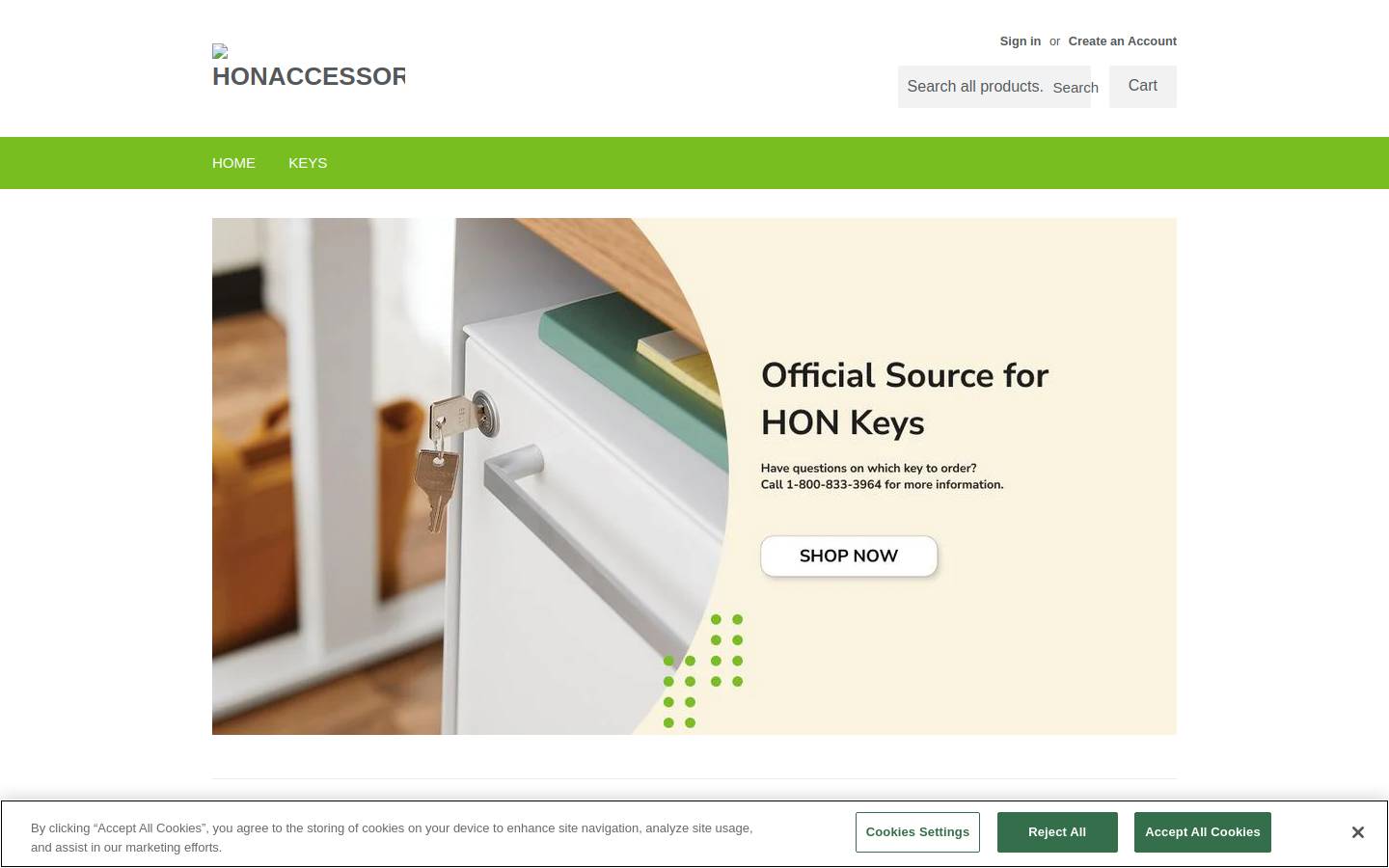 honaccessories.com homepage screenshot