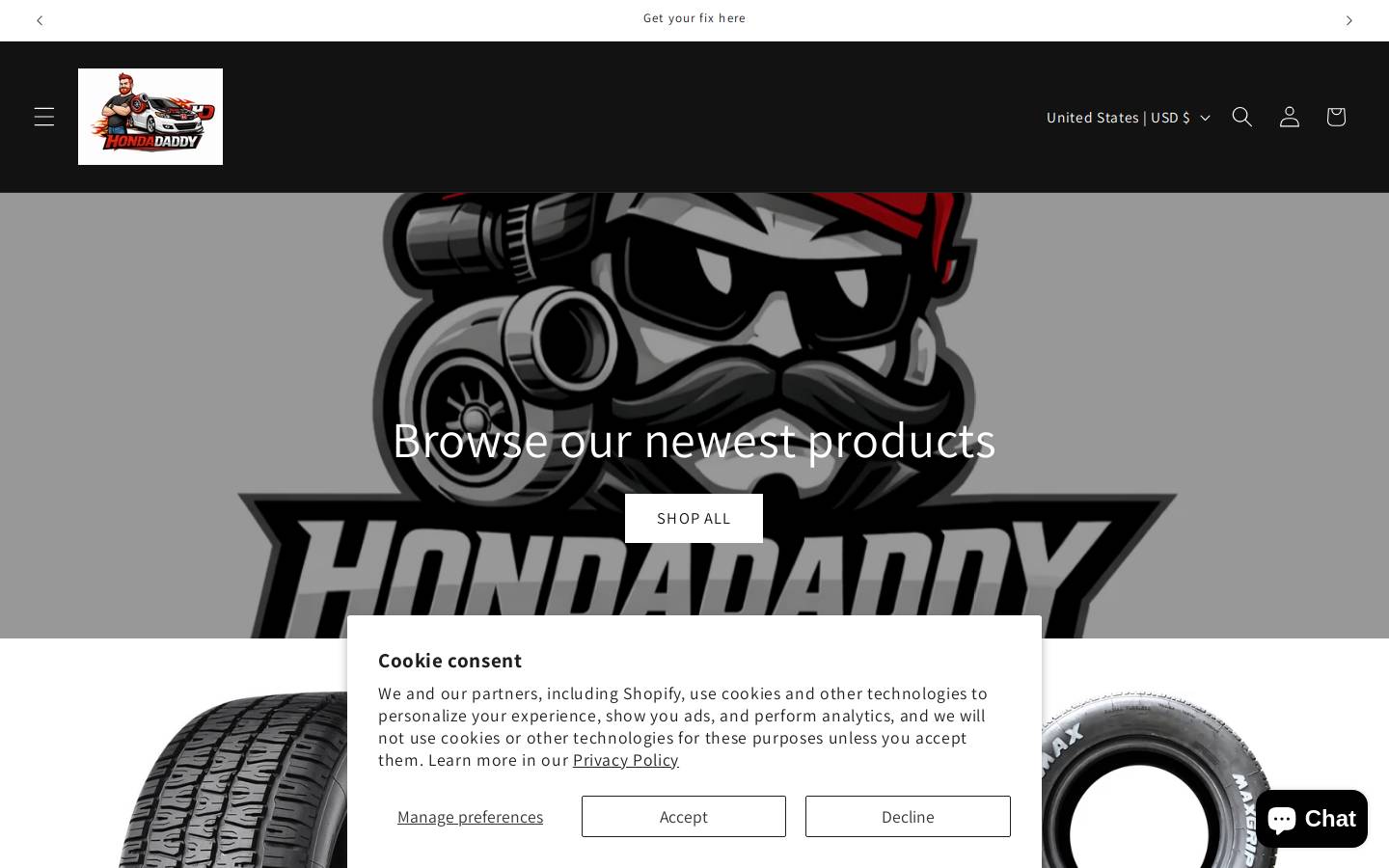 hondadaddy.com homepage screenshot