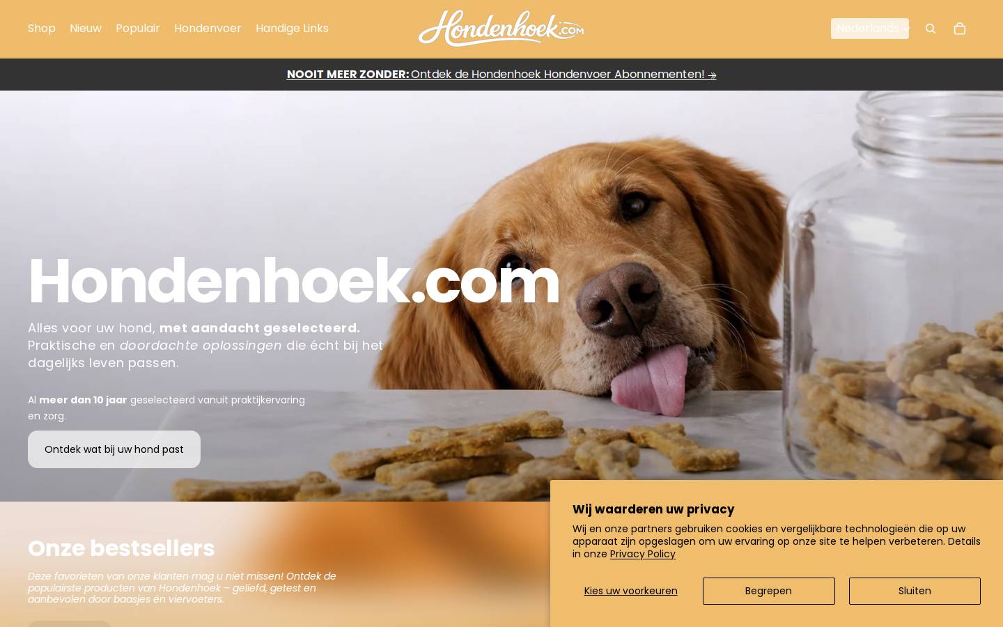 hondenhoek.com homepage screenshot