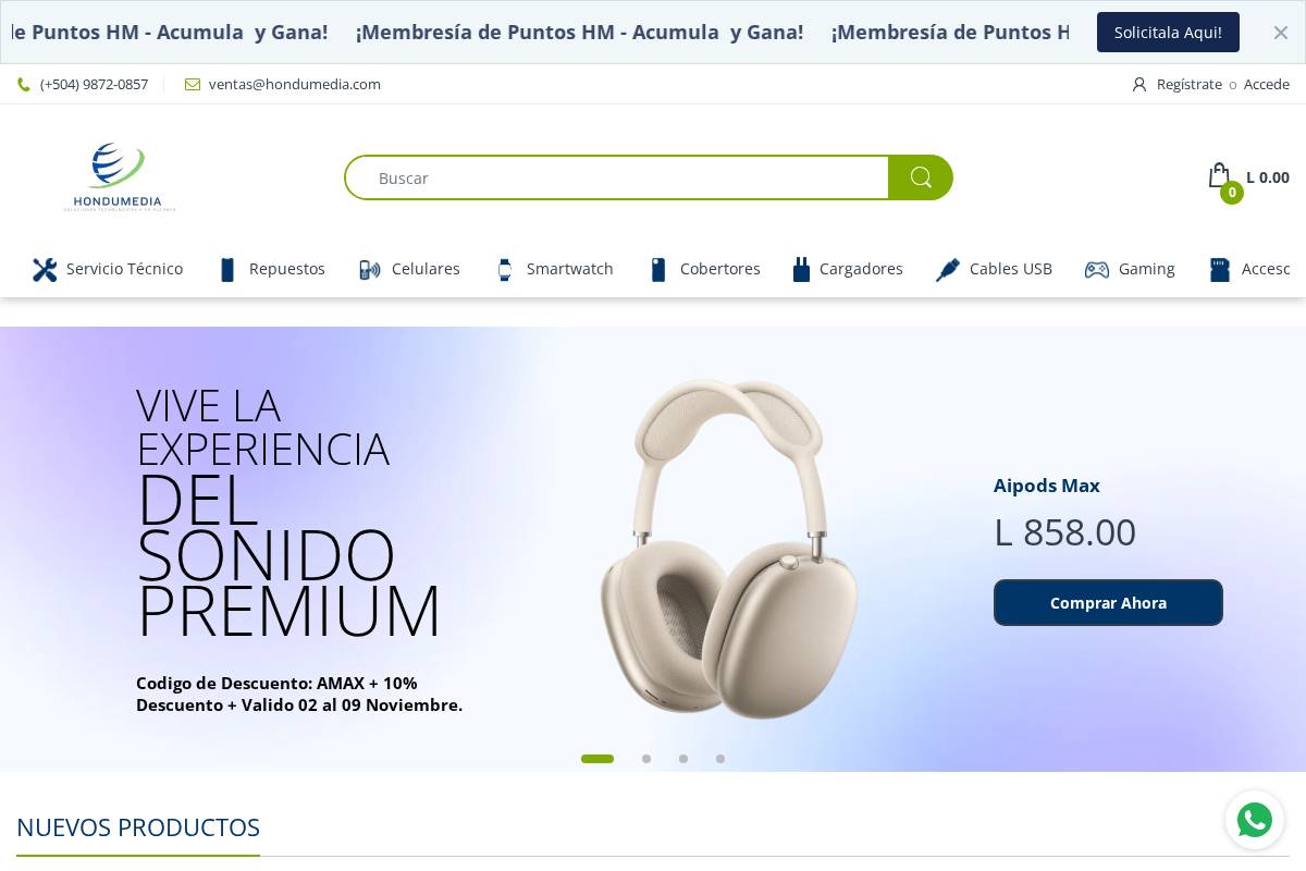 hondumedia.com homepage screenshot