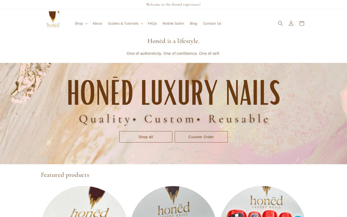 honedluxnails.com homepage screenshot