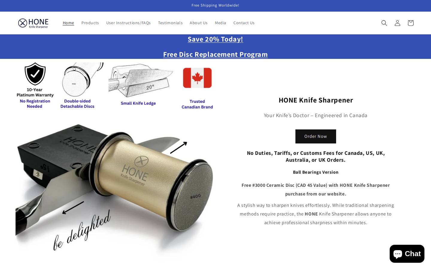 honesharp.com homepage screenshot