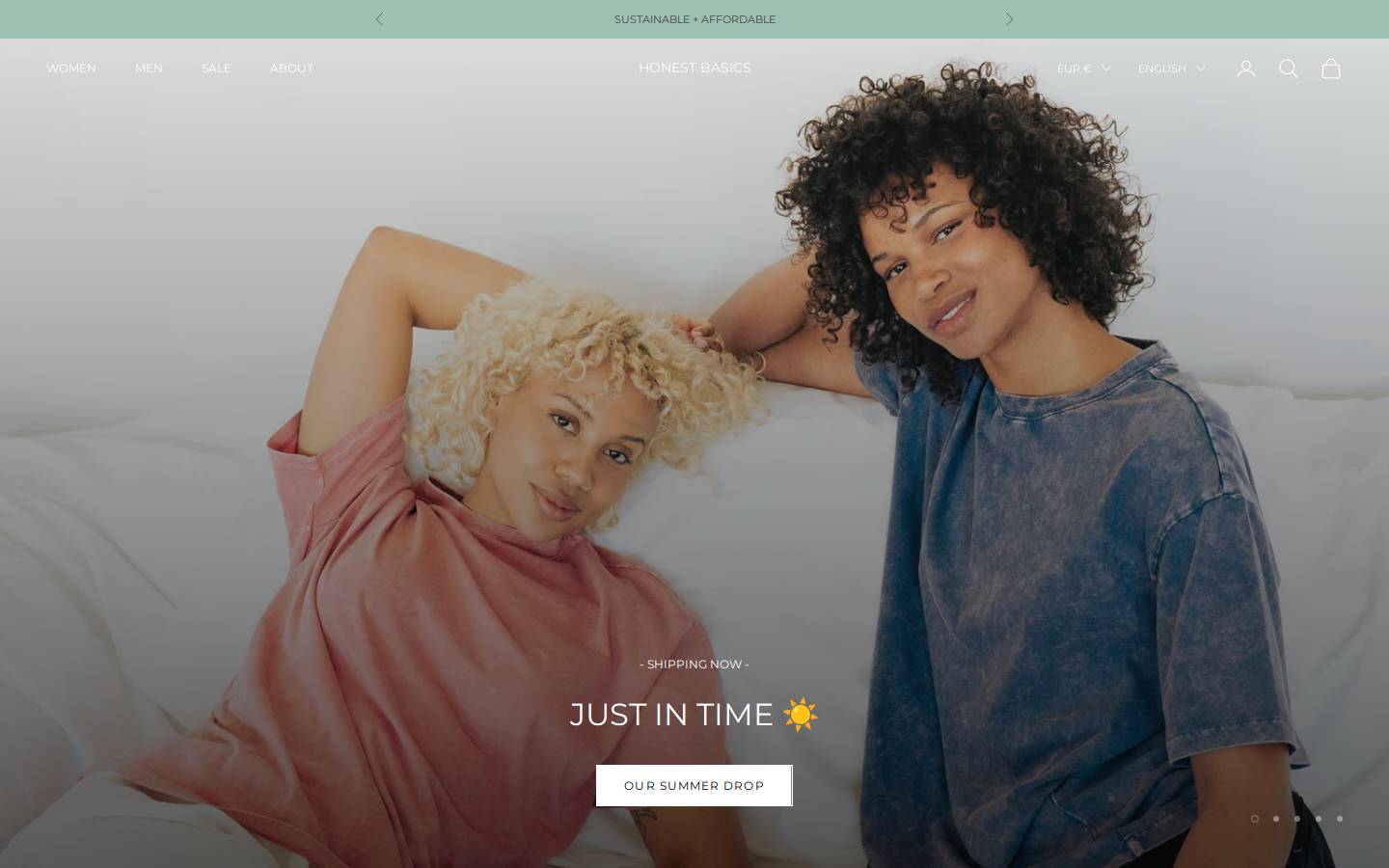 Honest Basics homepage screenshot