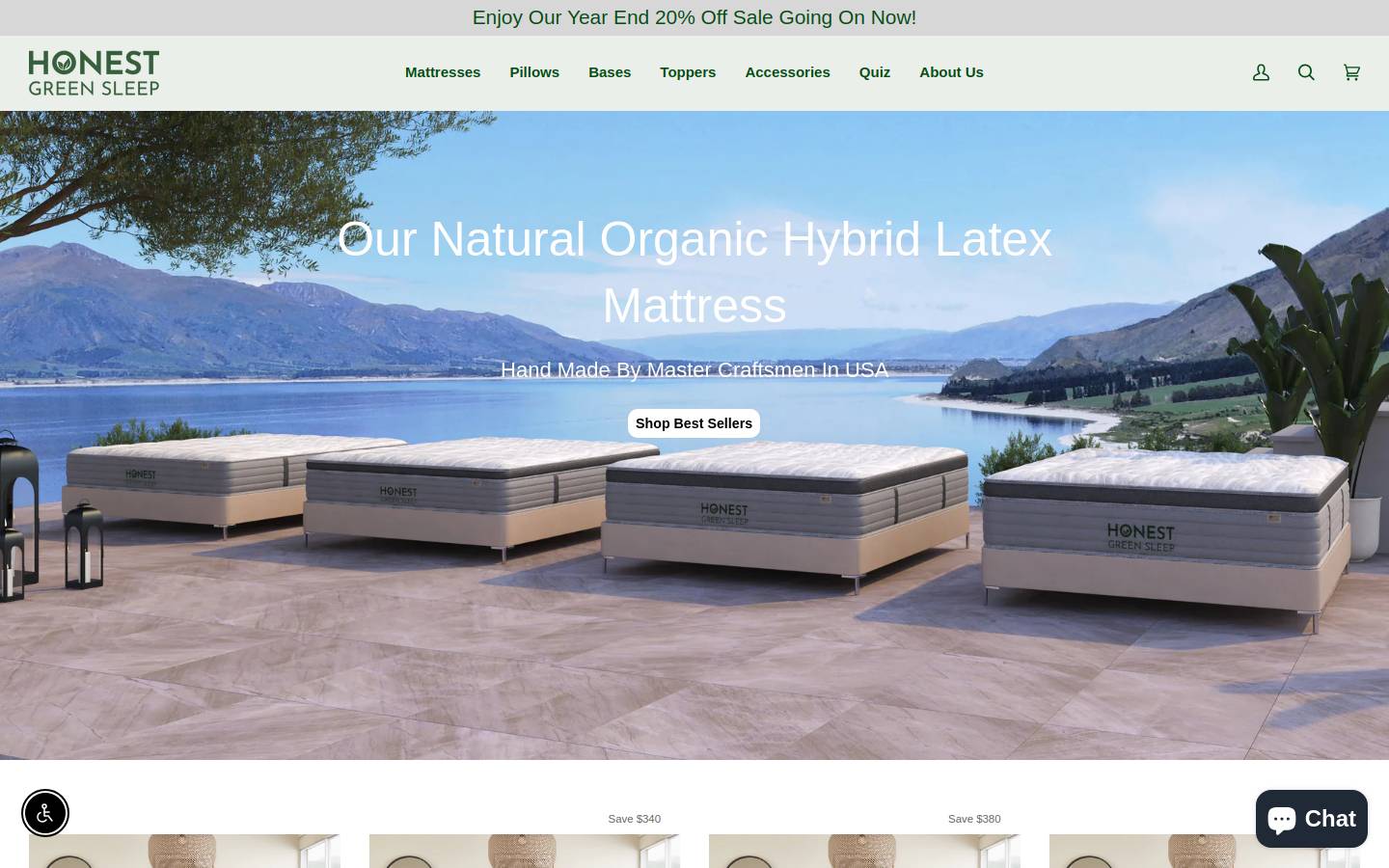 honestgreensleep.com homepage screenshot