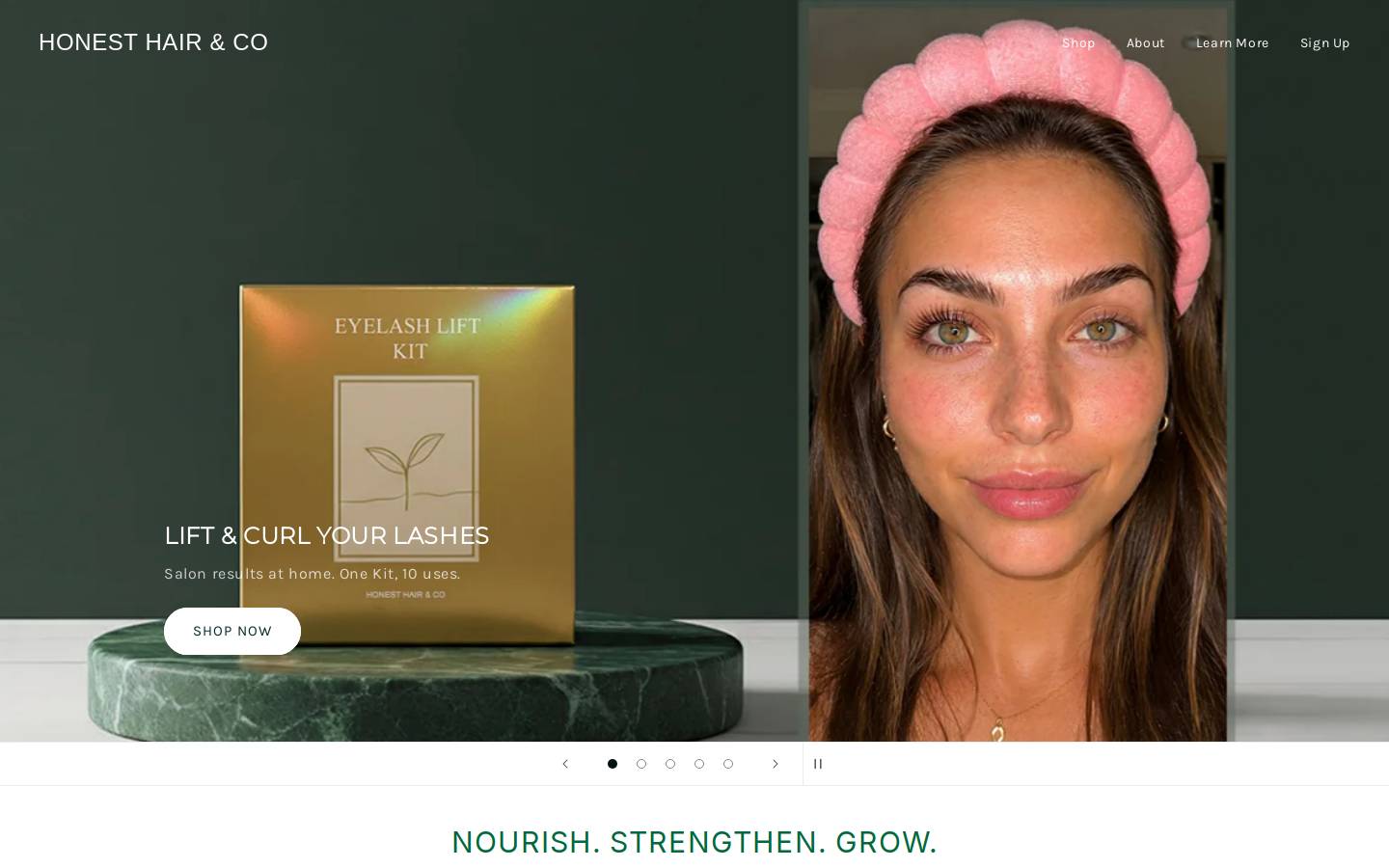 honesthairandco.com homepage screenshot