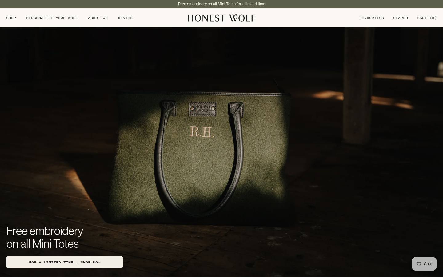 honestwolf.co.nz homepage screenshot