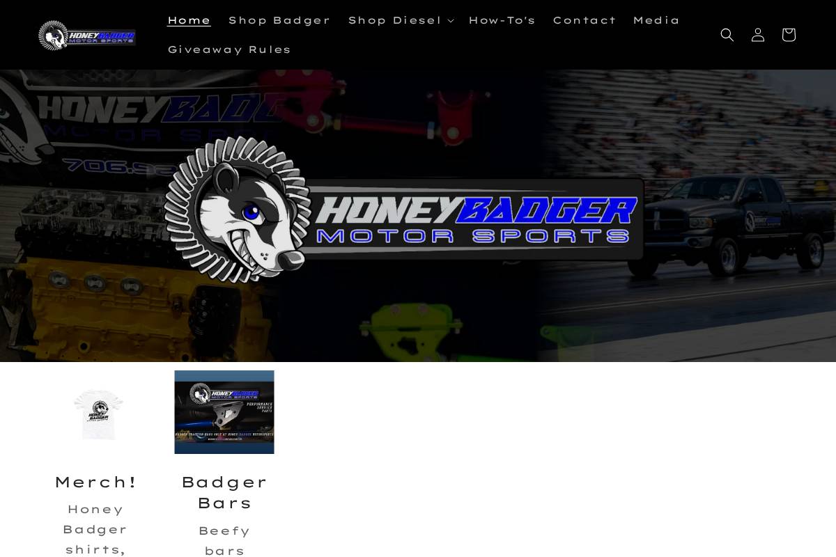 honeybadgermotorsports.com homepage screenshot