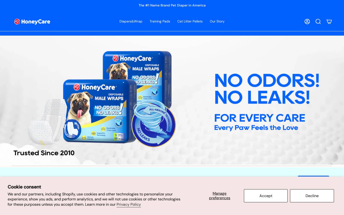 Honeycarepets homepage screenshot