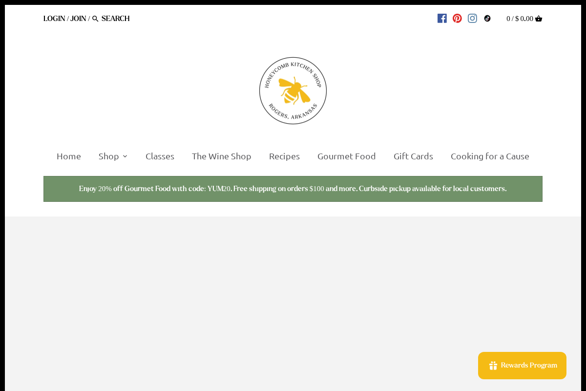 honeycombkitchenshop.com homepage screenshot