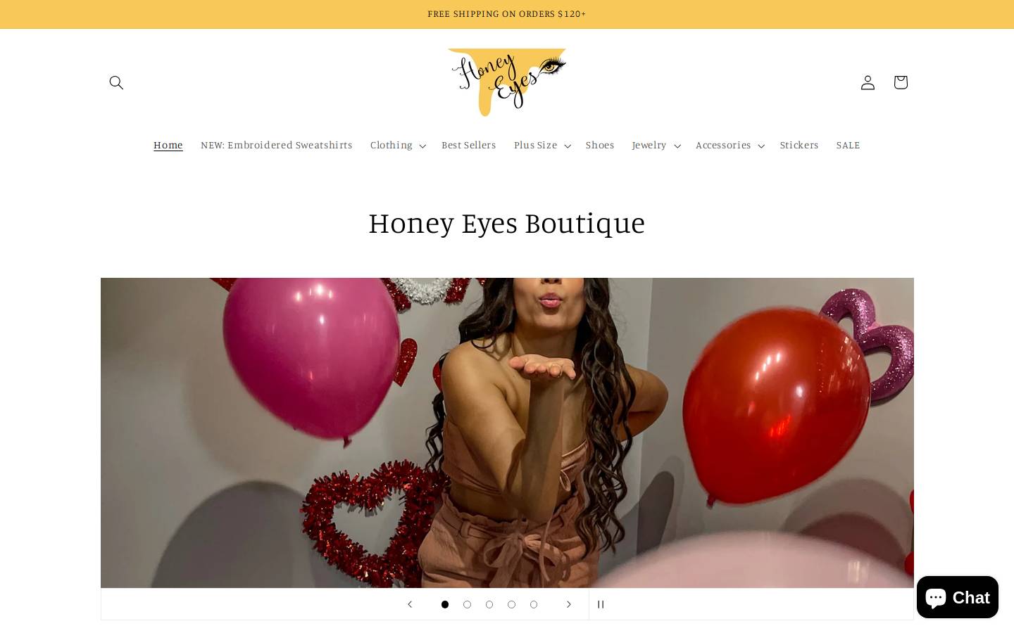 honeyeyesboutique.com homepage screenshot
