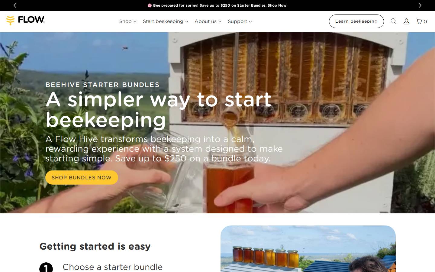 Flow Hive homepage screenshot