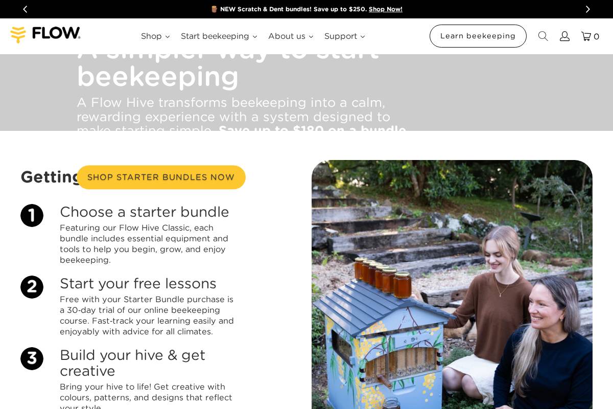 Flow Hive homepage screenshot