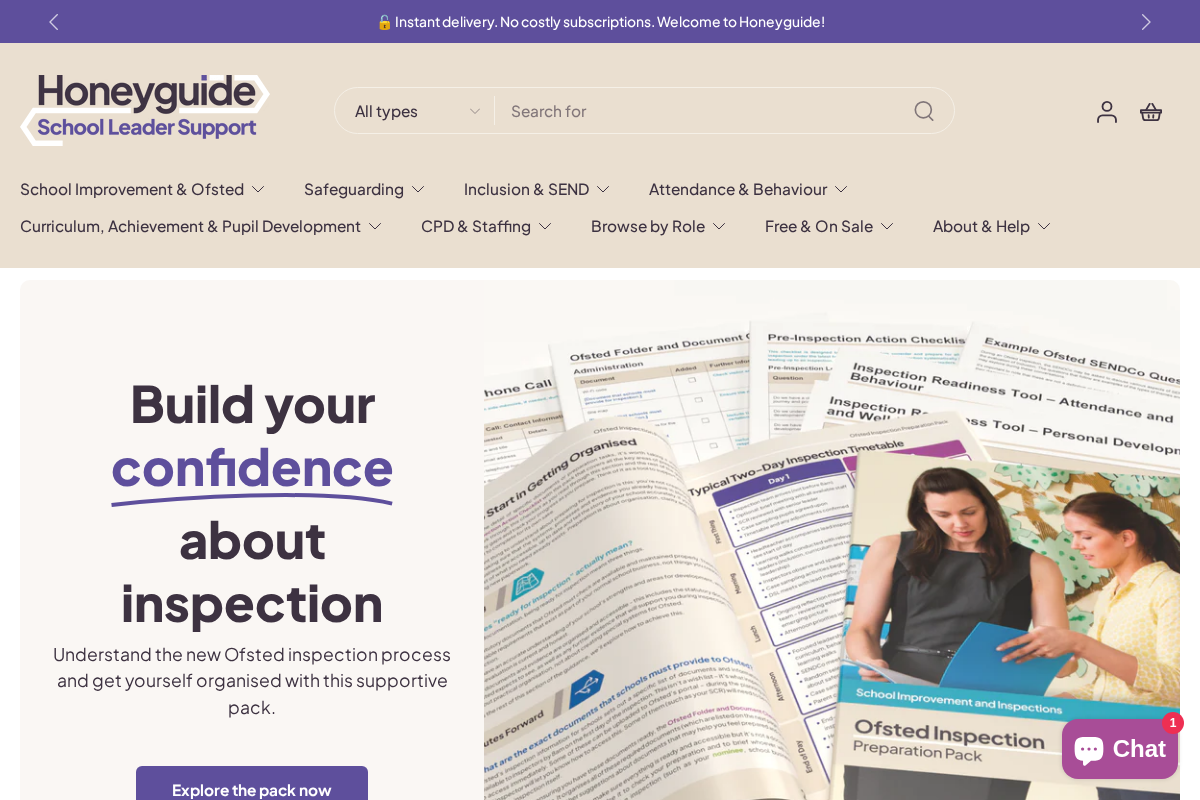 Honeyguide School Leader Support homepage screenshot
