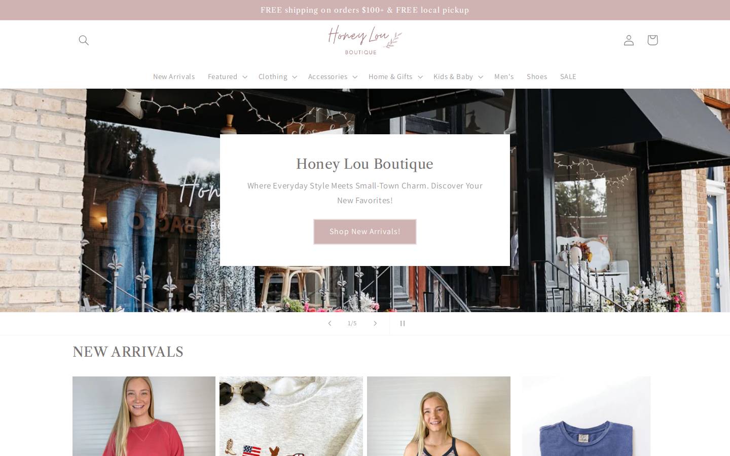 honeylouboutique.com homepage screenshot