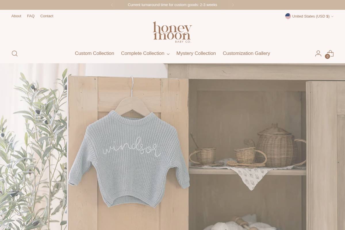 honeymoonbabyco.com homepage screenshot