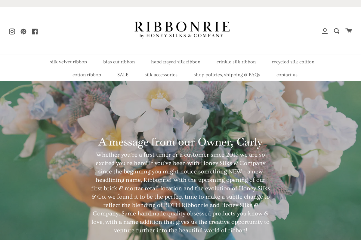 honeysilks.com homepage screenshot