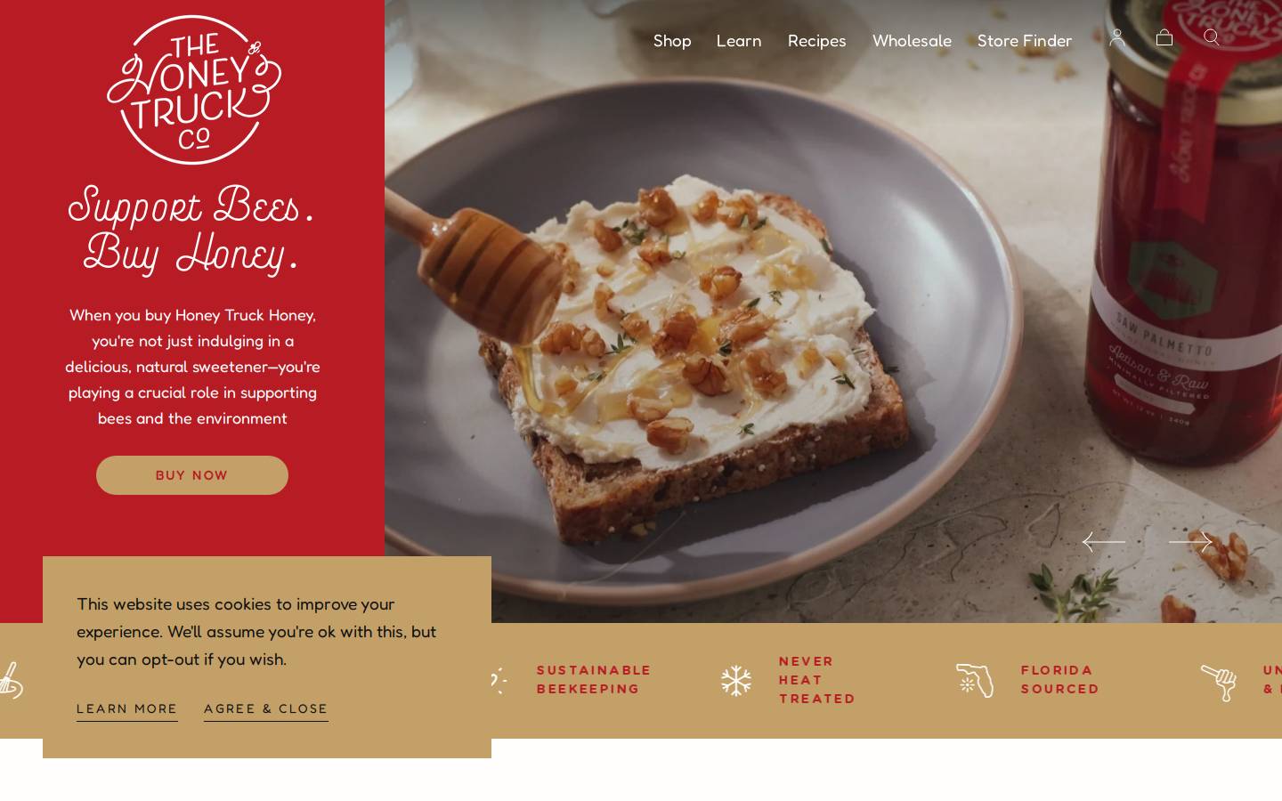 honeytruck.co homepage screenshot
