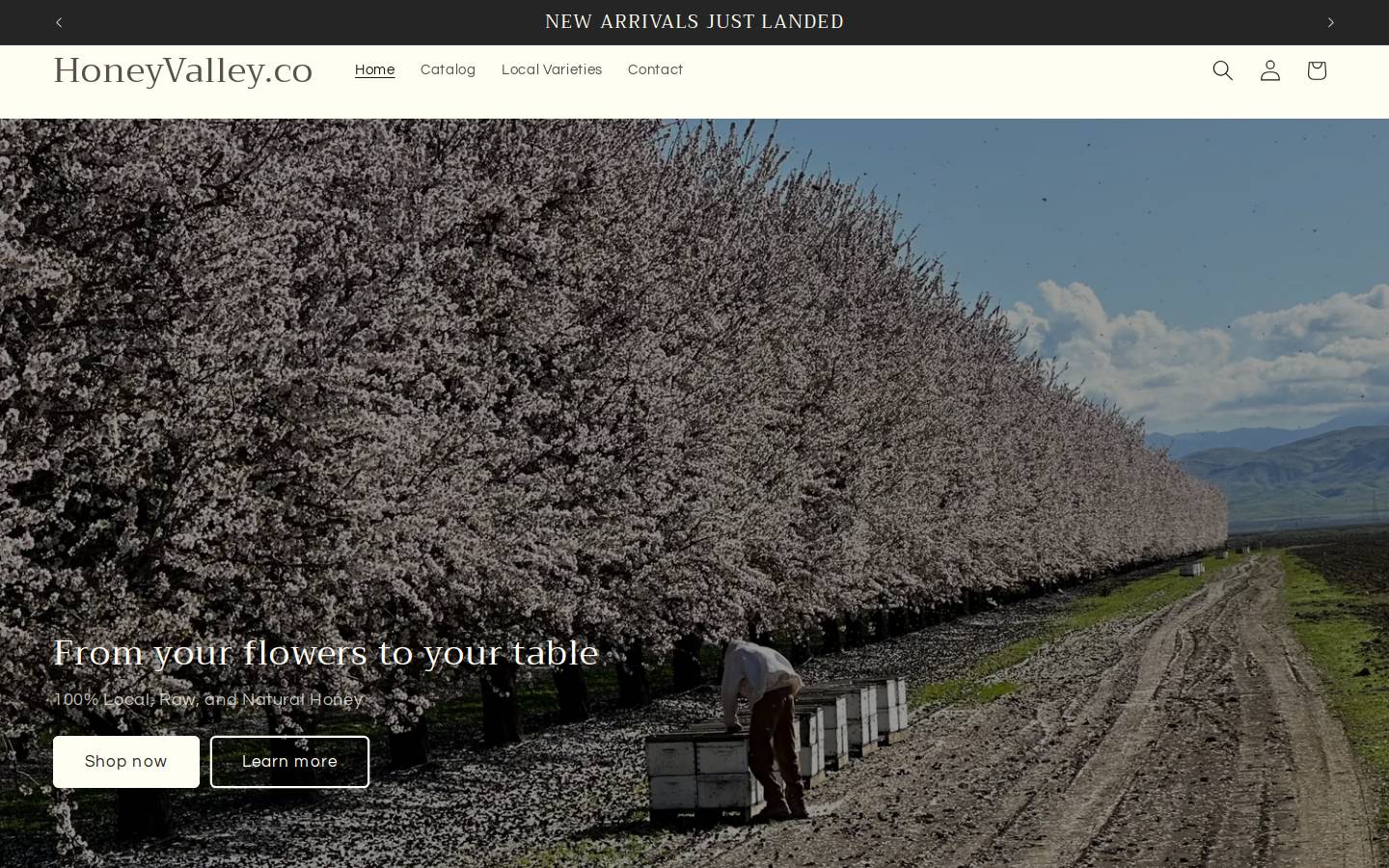 honeyvalley.co homepage screenshot