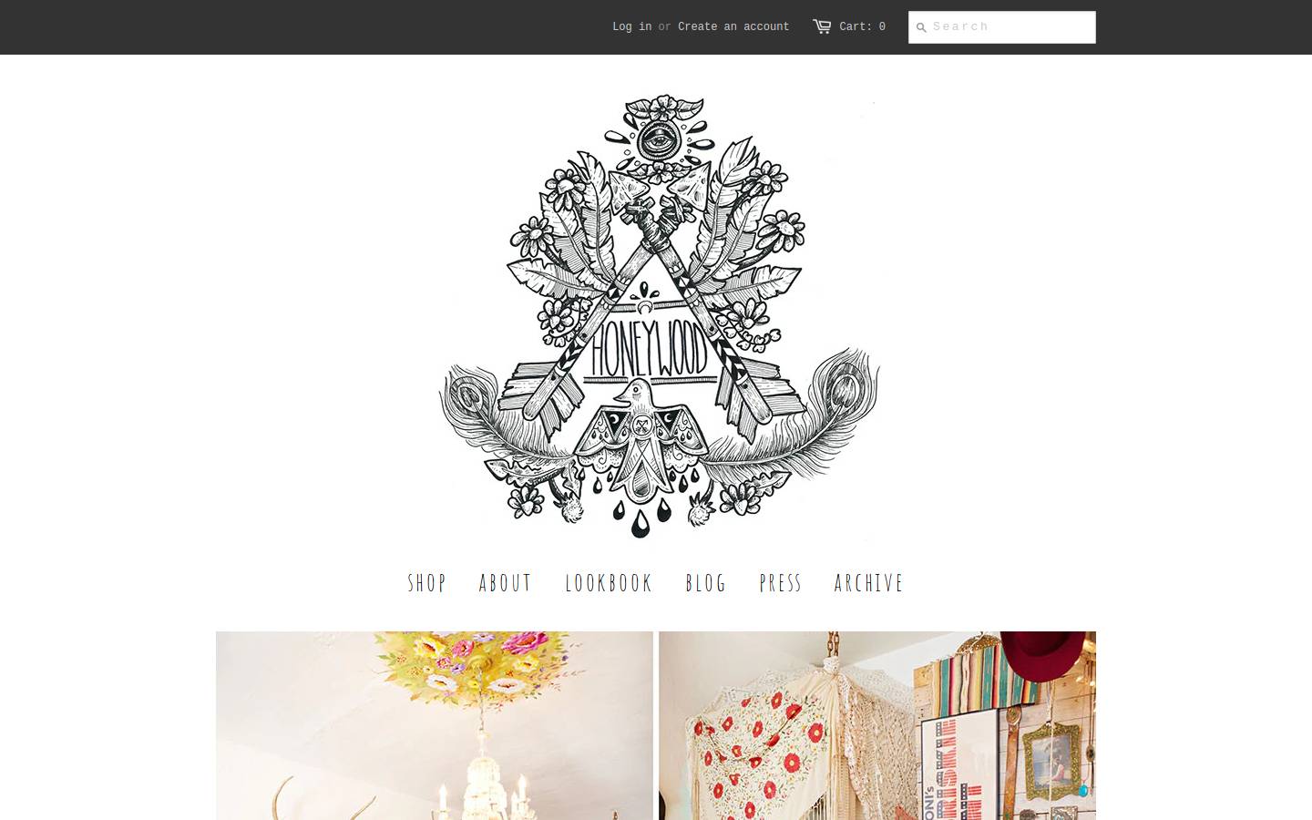 honeywoodvintage.com homepage screenshot