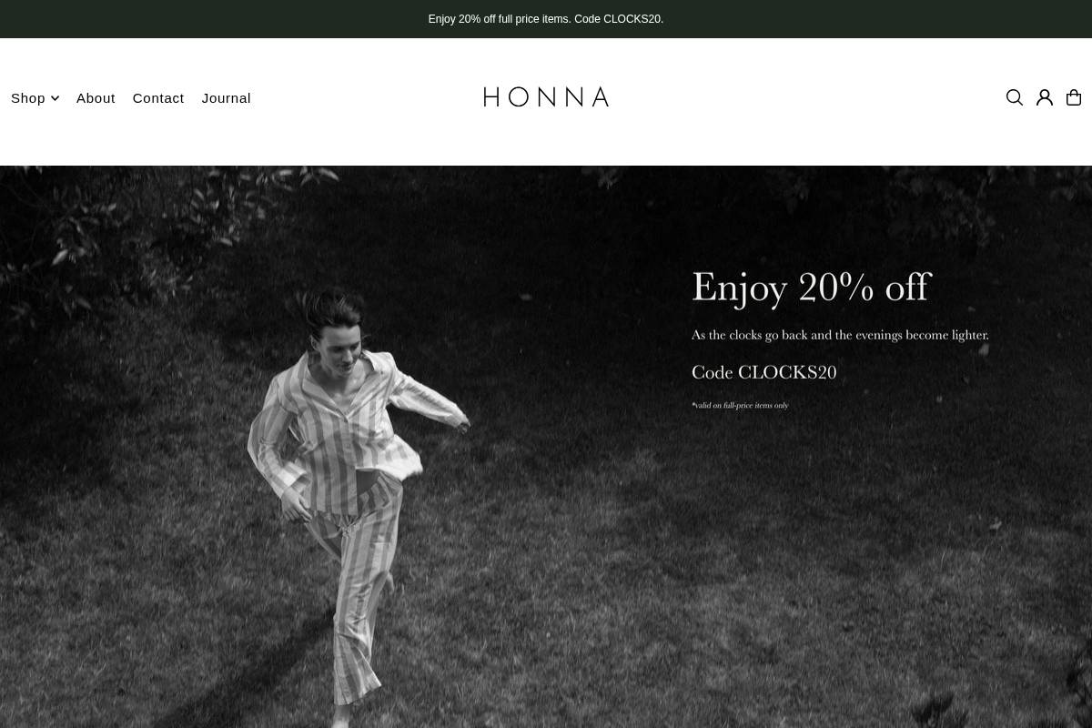 honnalondon.com homepage screenshot