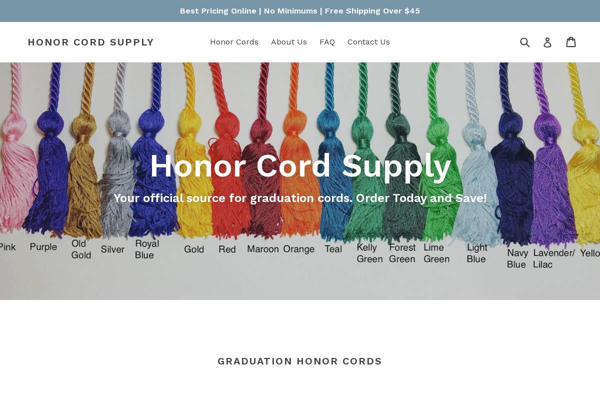 honorcordsupply.com homepage screenshot
