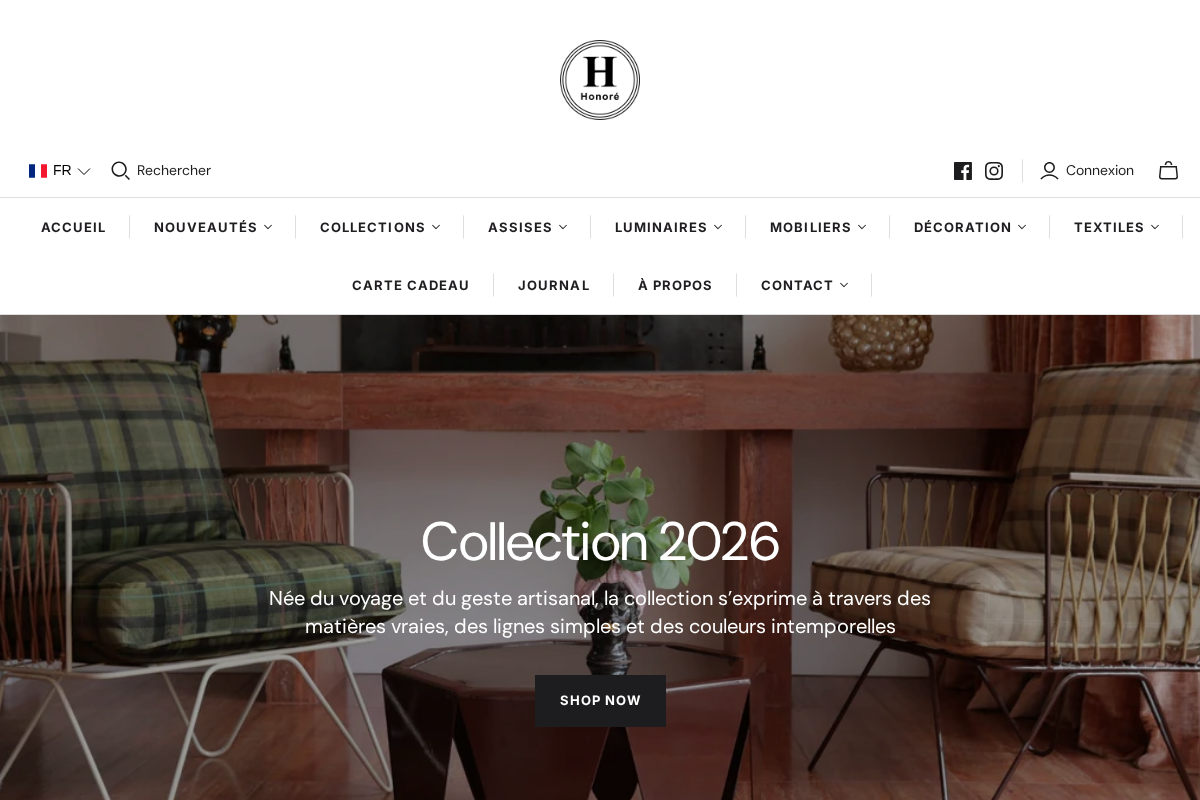 Honoré Déco homepage screenshot