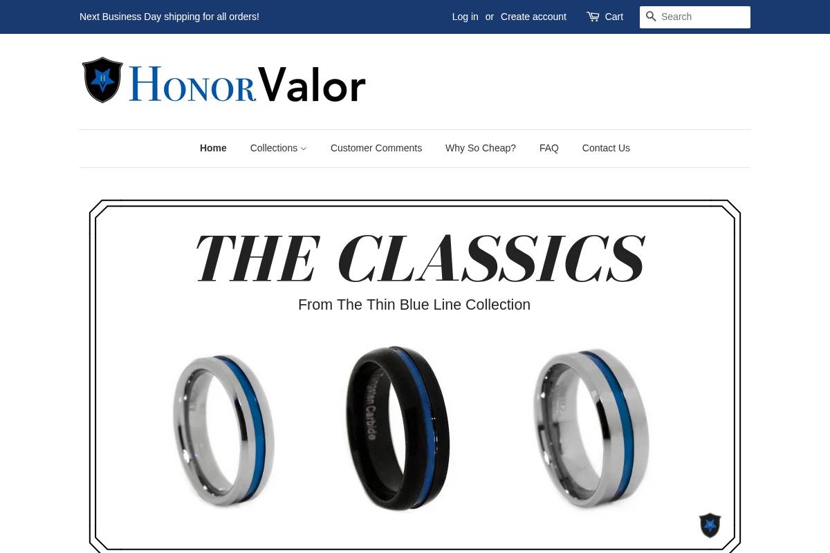 honorvalor.com homepage screenshot