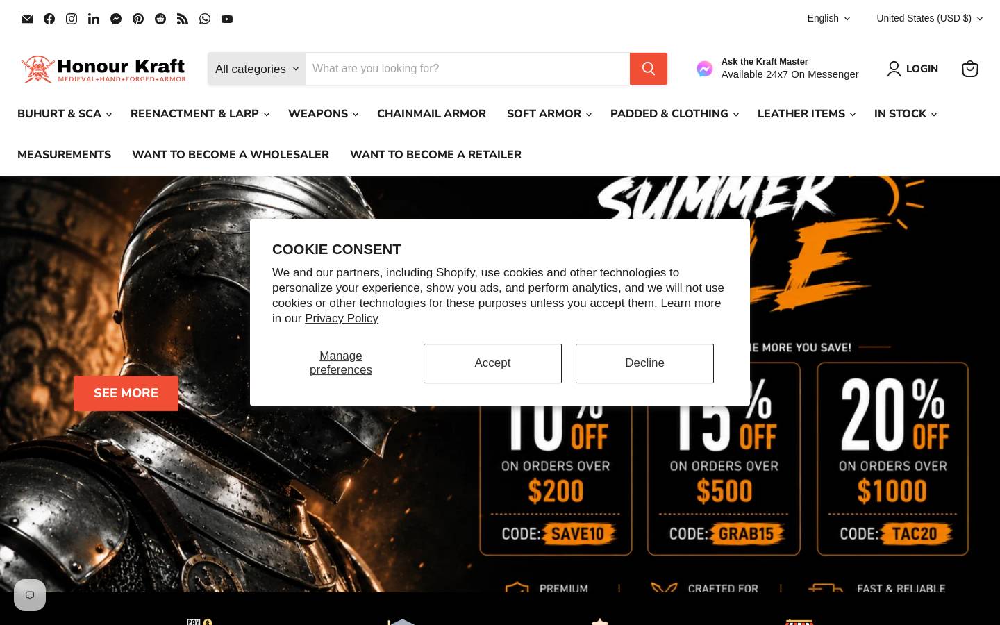honourkraft.com homepage screenshot