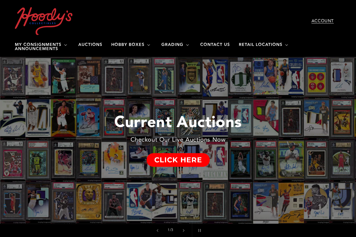 Hoody's Collectibles homepage screenshot