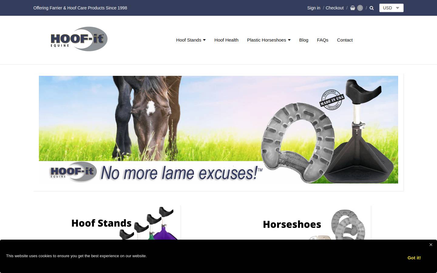 hoof-it.com homepage screenshot